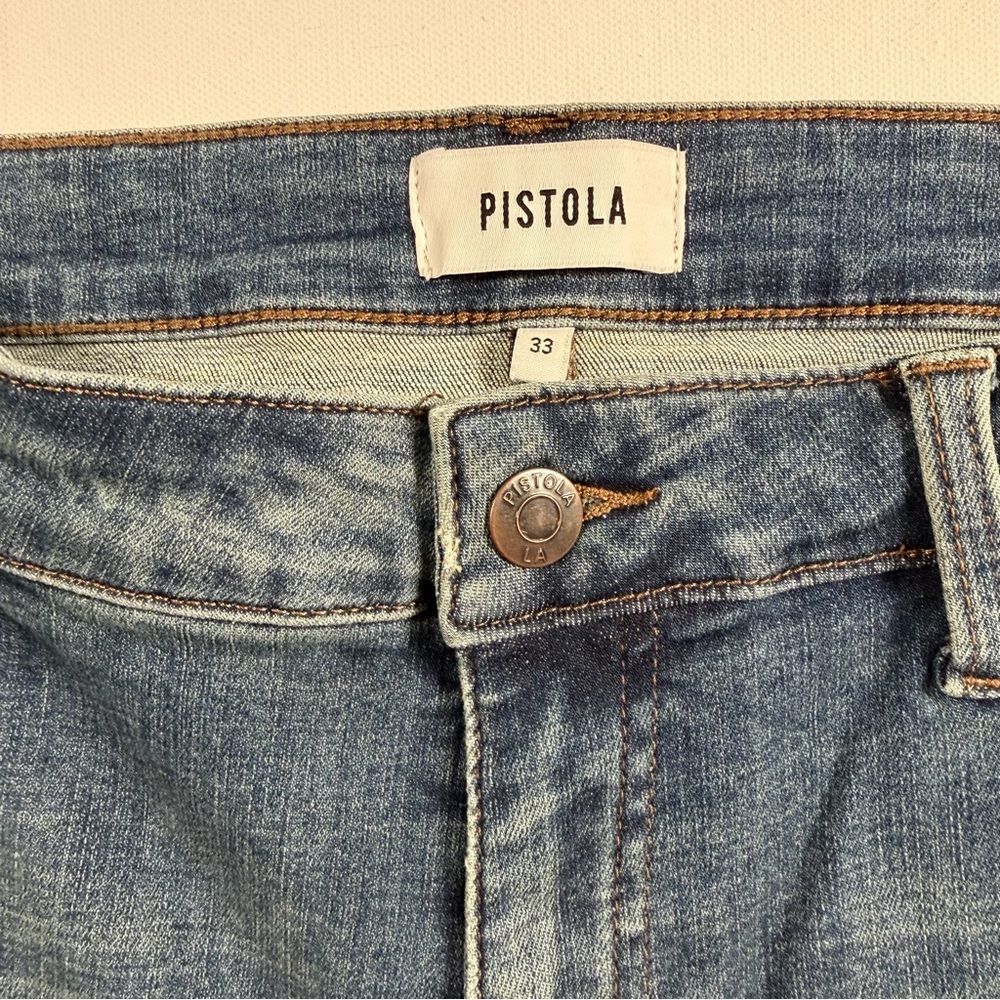 Pistola Denim Skinny Jeans Size 33 Light Wash Stretch Mid Rise Minimalist - Picture 2 of 9